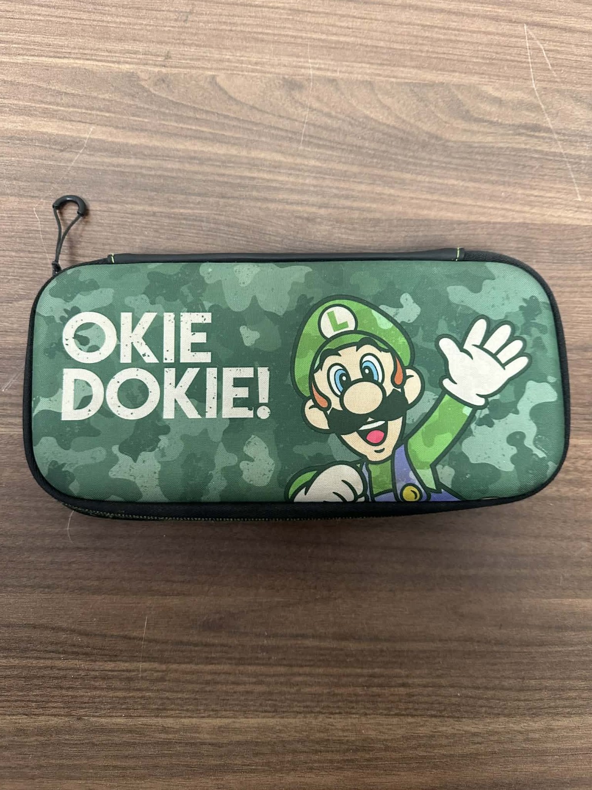 Luigi Themed Green Camo Nylon Carrying Case For Original Nintendo Switch 7E