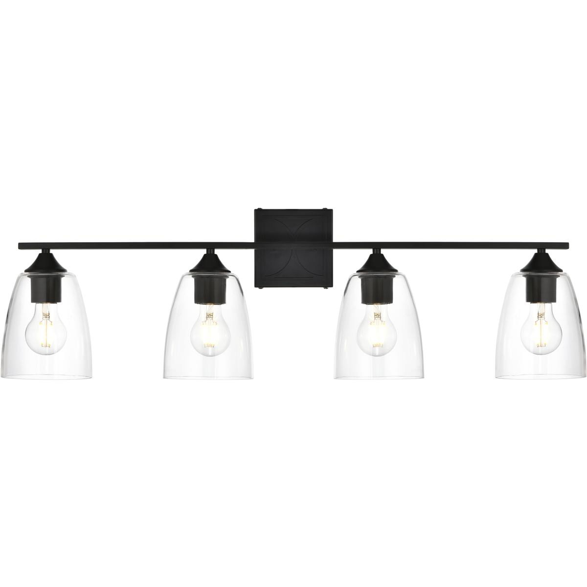 Living District LD7309W34BLK Harris 4 Light 34 inch Black Bath Sconce Wall Light