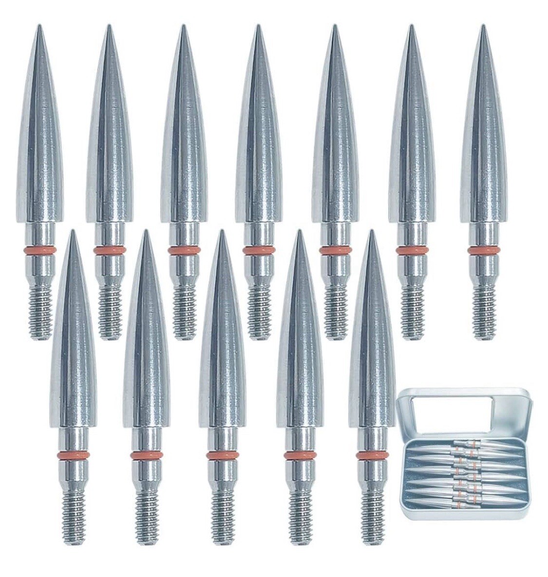 Stainless Steel Archery Field Points, 125 Grain , 5/16″ Diameter  24 Pcs
