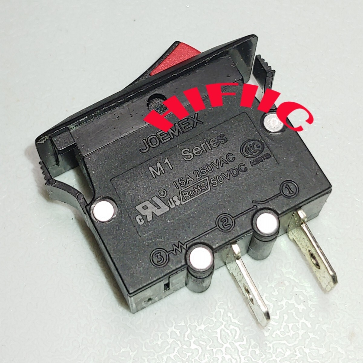JOEMEX M1 Series Power Circuit Breaker Reset On Rocker Switch 2 Pin 15A 250VAC
