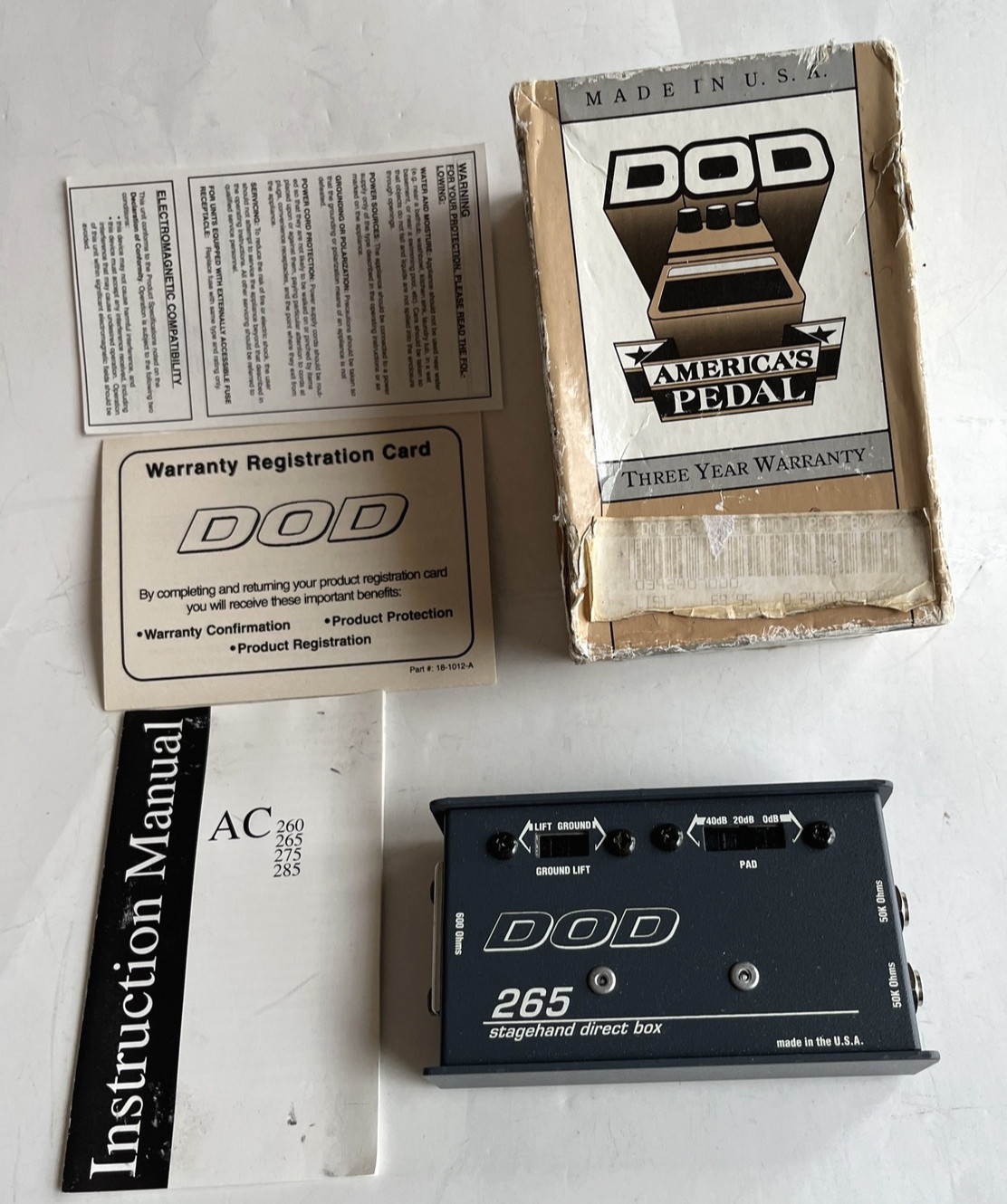 DOD 265 Stage Hand Direct Box Audio Signal Converter