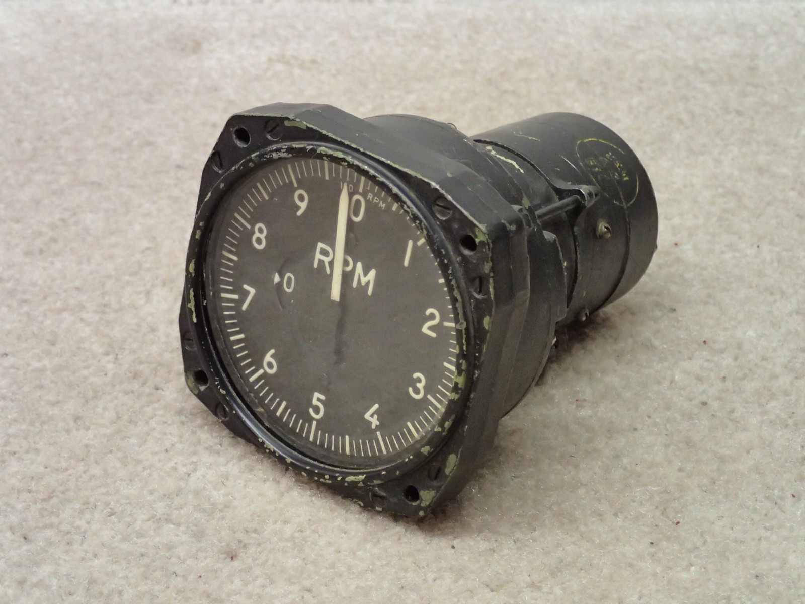 General Electric GE Vintage RPM Aircraft Gauge Bu Aero US Navy Estate Item