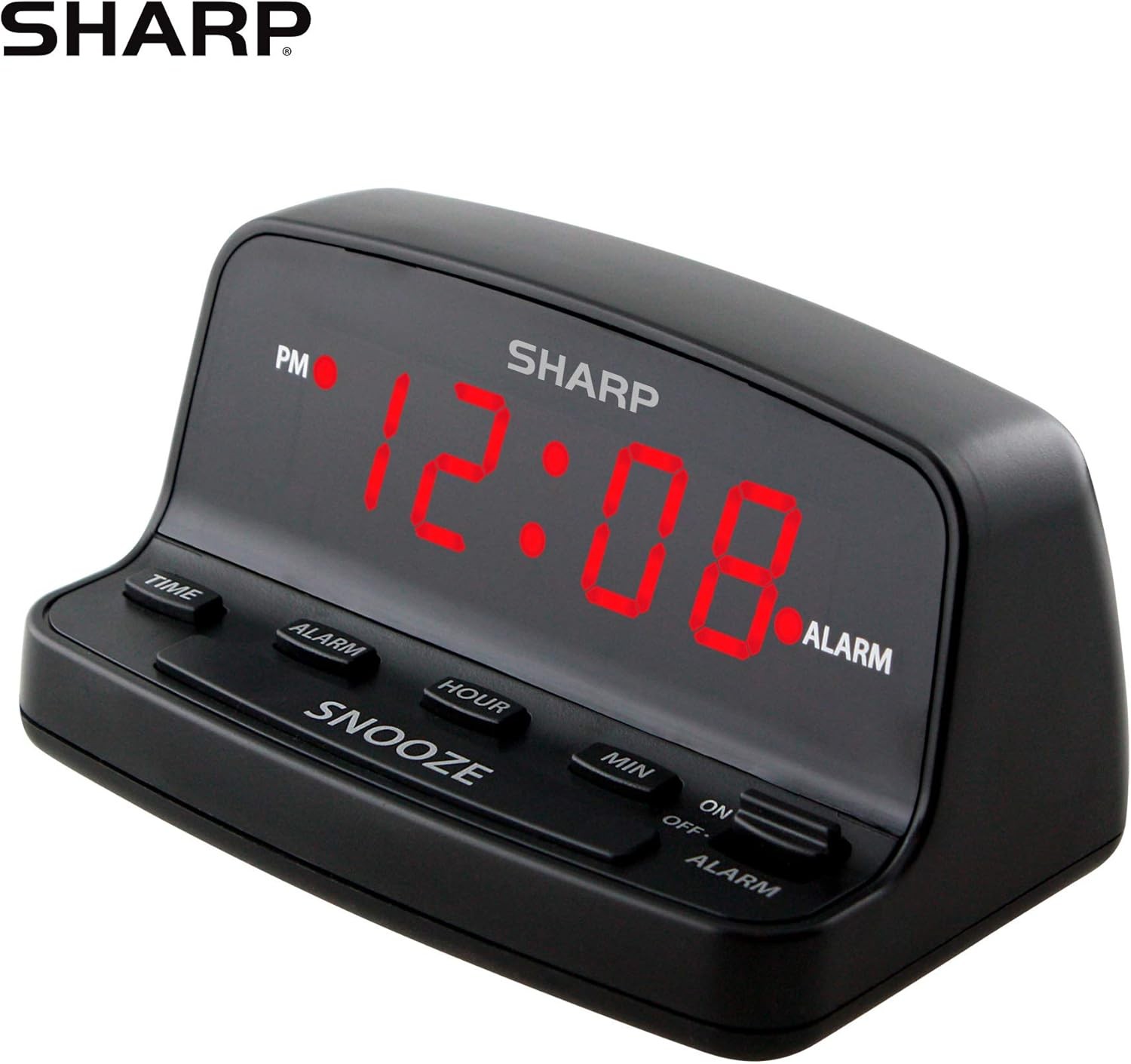 LED Digital Alarm Clock – Black Case, Keyboard Style, Battery Backup