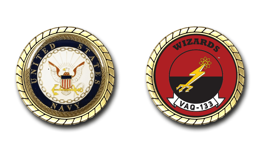 VAQ-133 Wizards US Navy Squadron Challenge Coin Officially Licensed