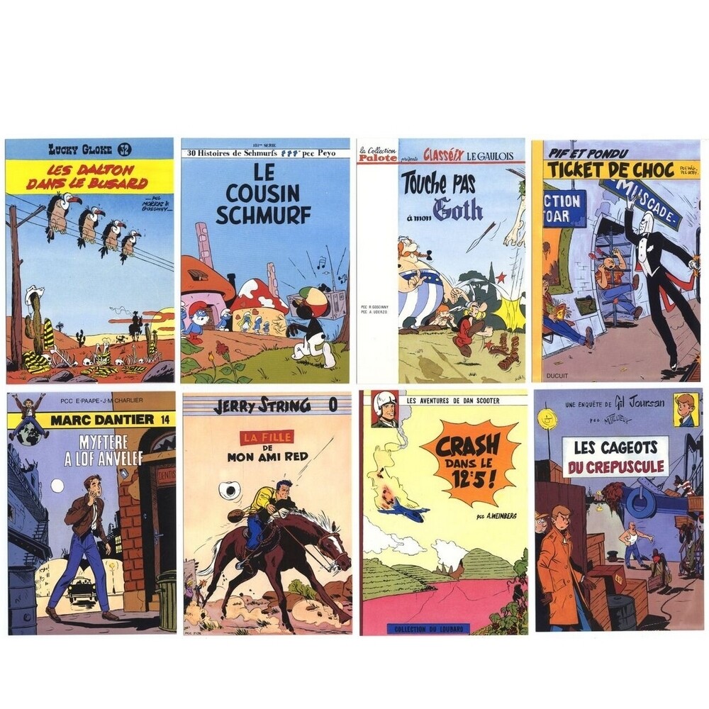 Portfolio of 8 postcards Les nouvelles not found, A. Floc'h (10x15cm)