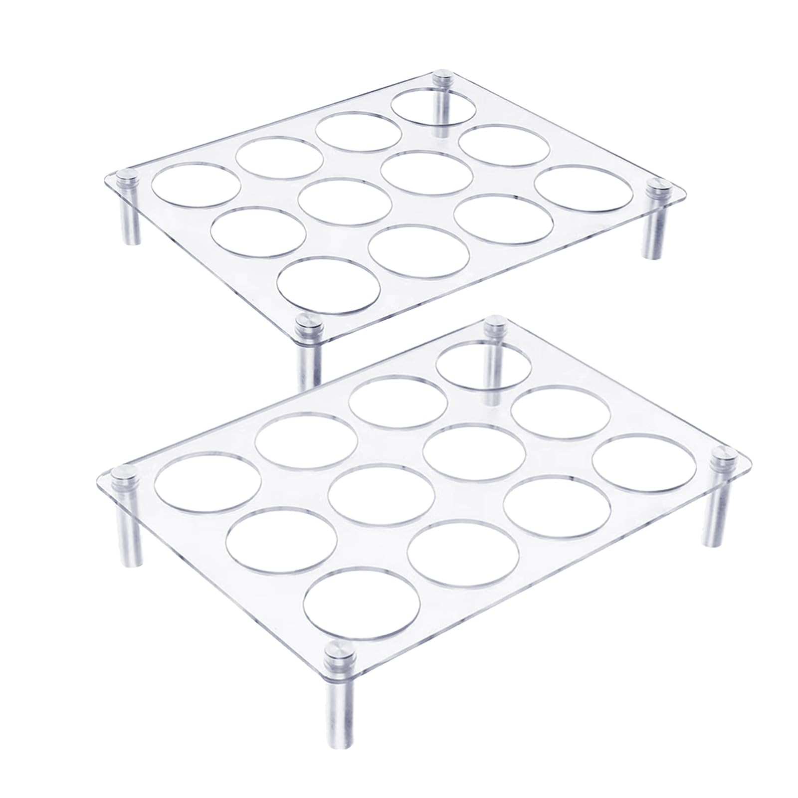 2 pack K Cup Drawer Organizer, Acrylic 12 Slots Flat Countertop Coffee Pod Ho...