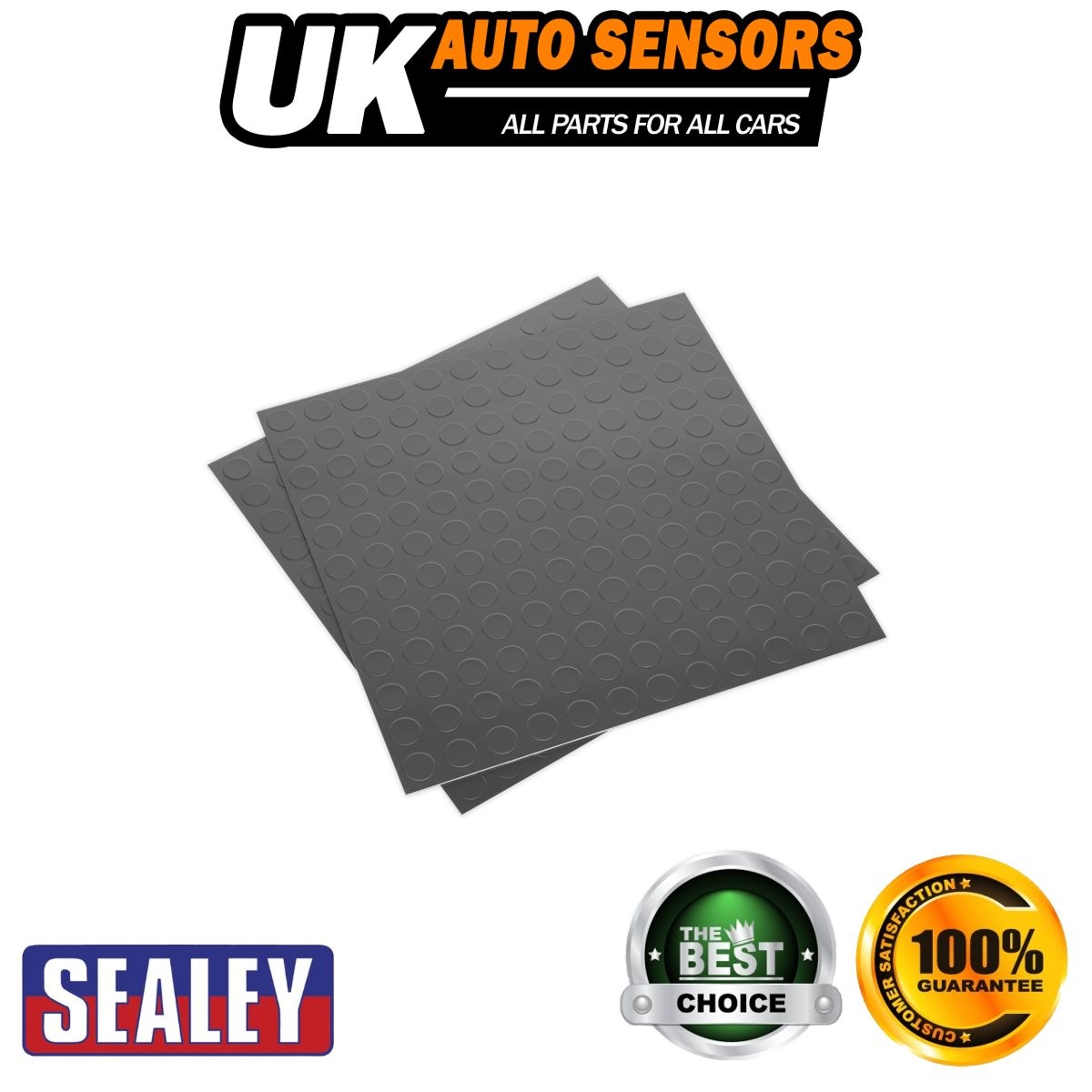 Sealey Vinyl Floor Tile with Peel & Stick Backing Silver Coin Pack of 16 FT2S