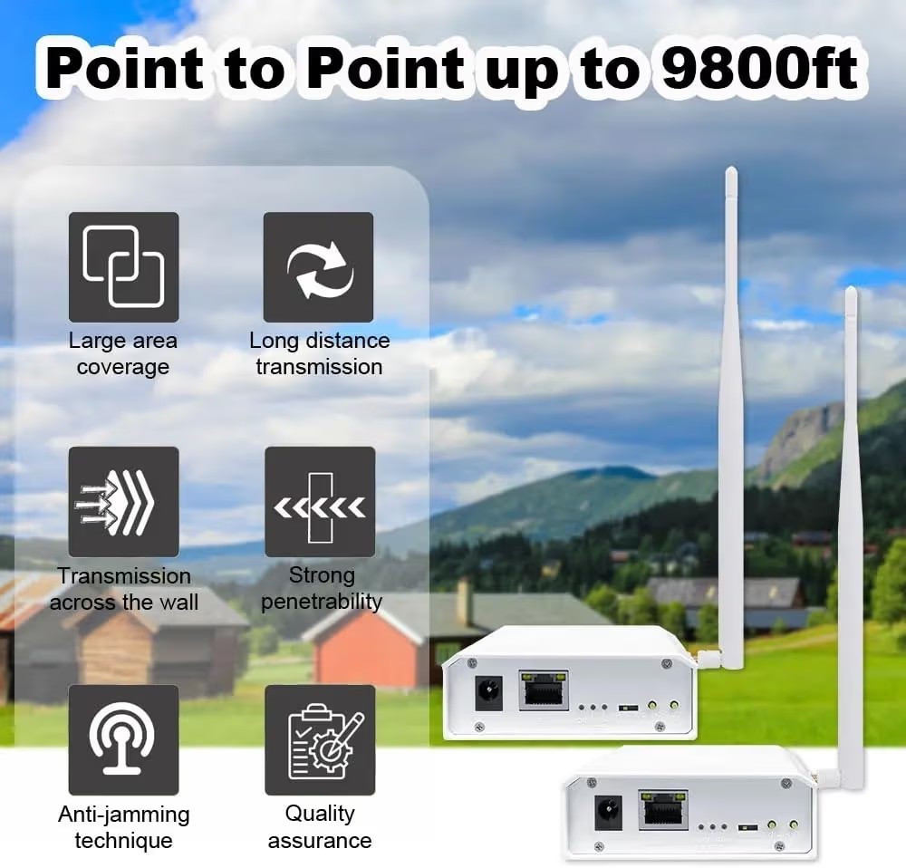 WiFi Halow Wireless Bridge Enhanced Version for 3km Long Distance...