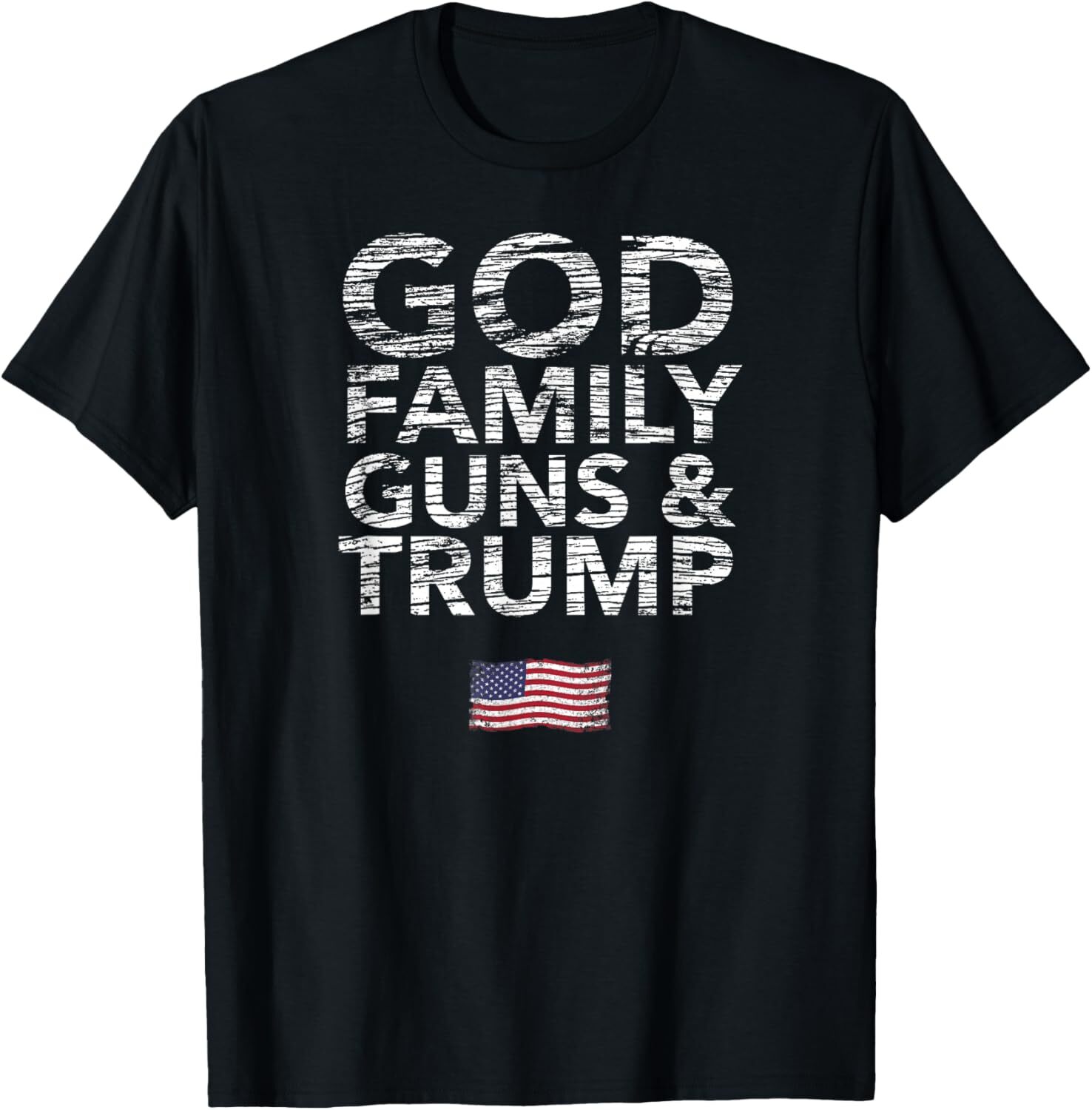 God Family Guns & Trump TShirt Wins President Election Pro Small, Black