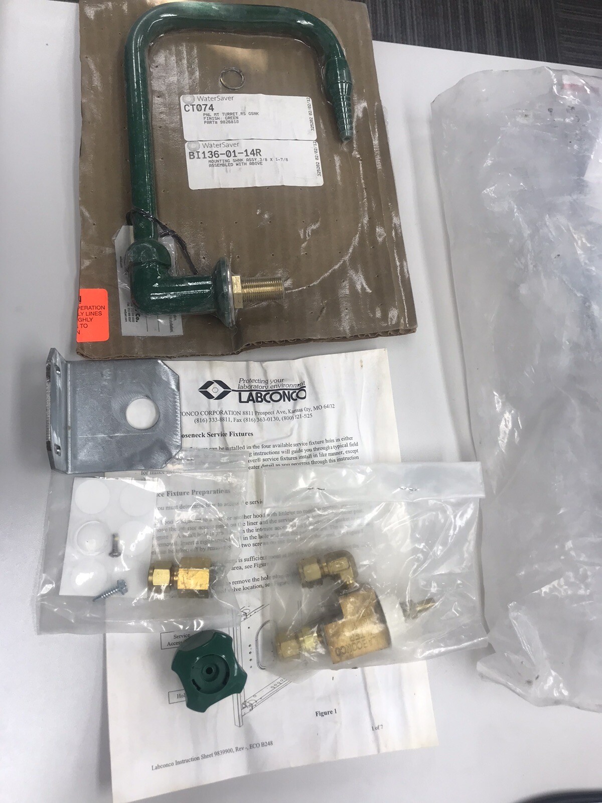 Labconco 9827900 Cold Water Gooseneck Fixture Kit for Hoods