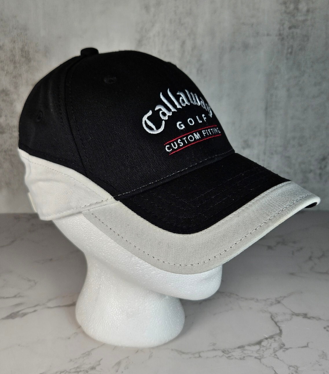 Calloway V Mens Adjustable Strap Golf Hat Black White