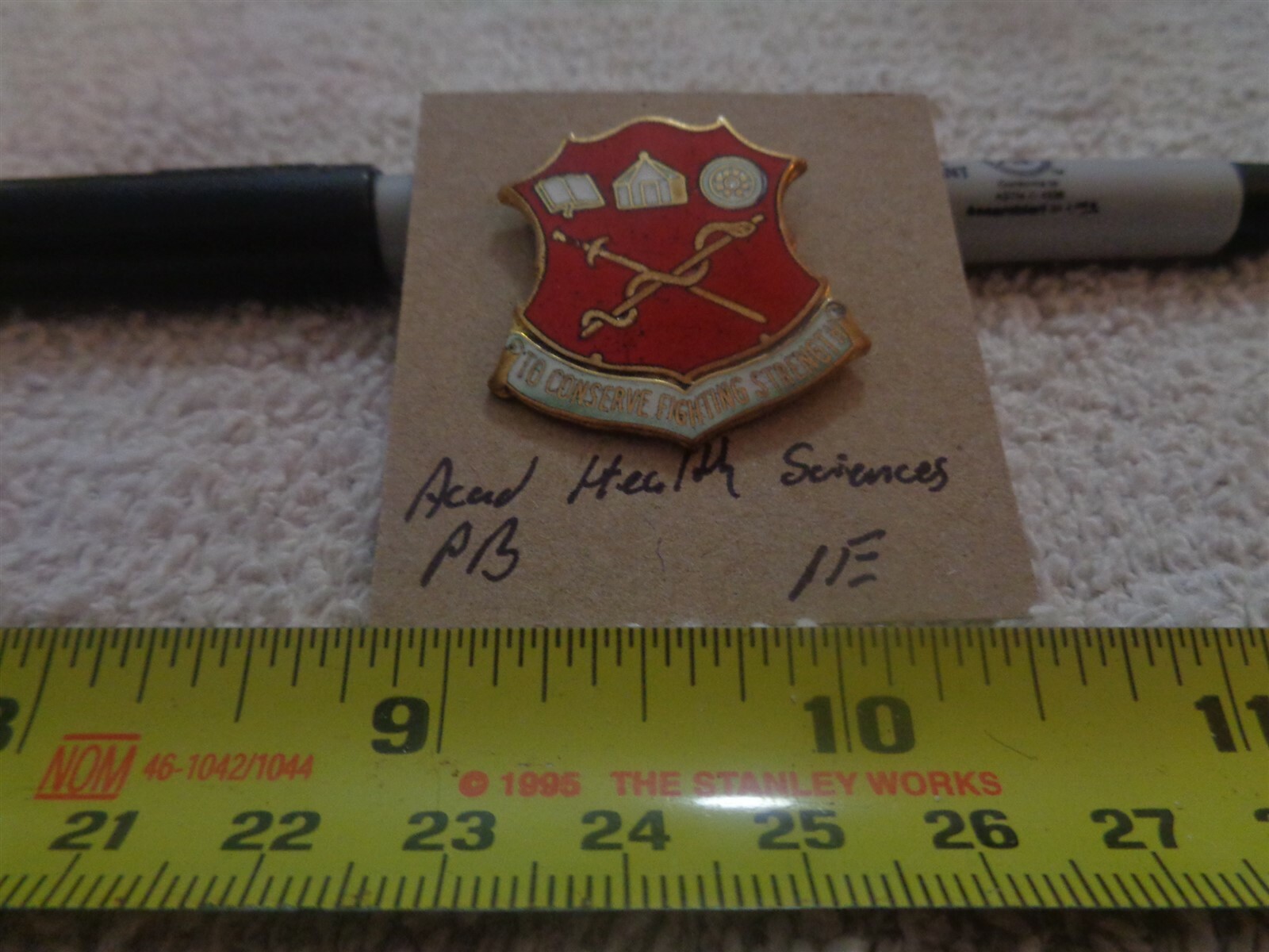 Academy of Health Sciences 1E Unit Crest, DI, DUI Pinback (DRAW#2)