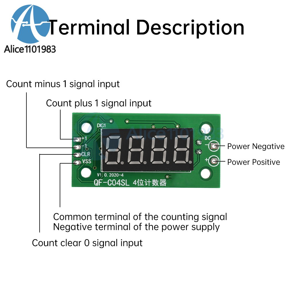 1/5/10PCS DC4-40V 0-9999 Digital Counter Module With Power Cut Memory Function