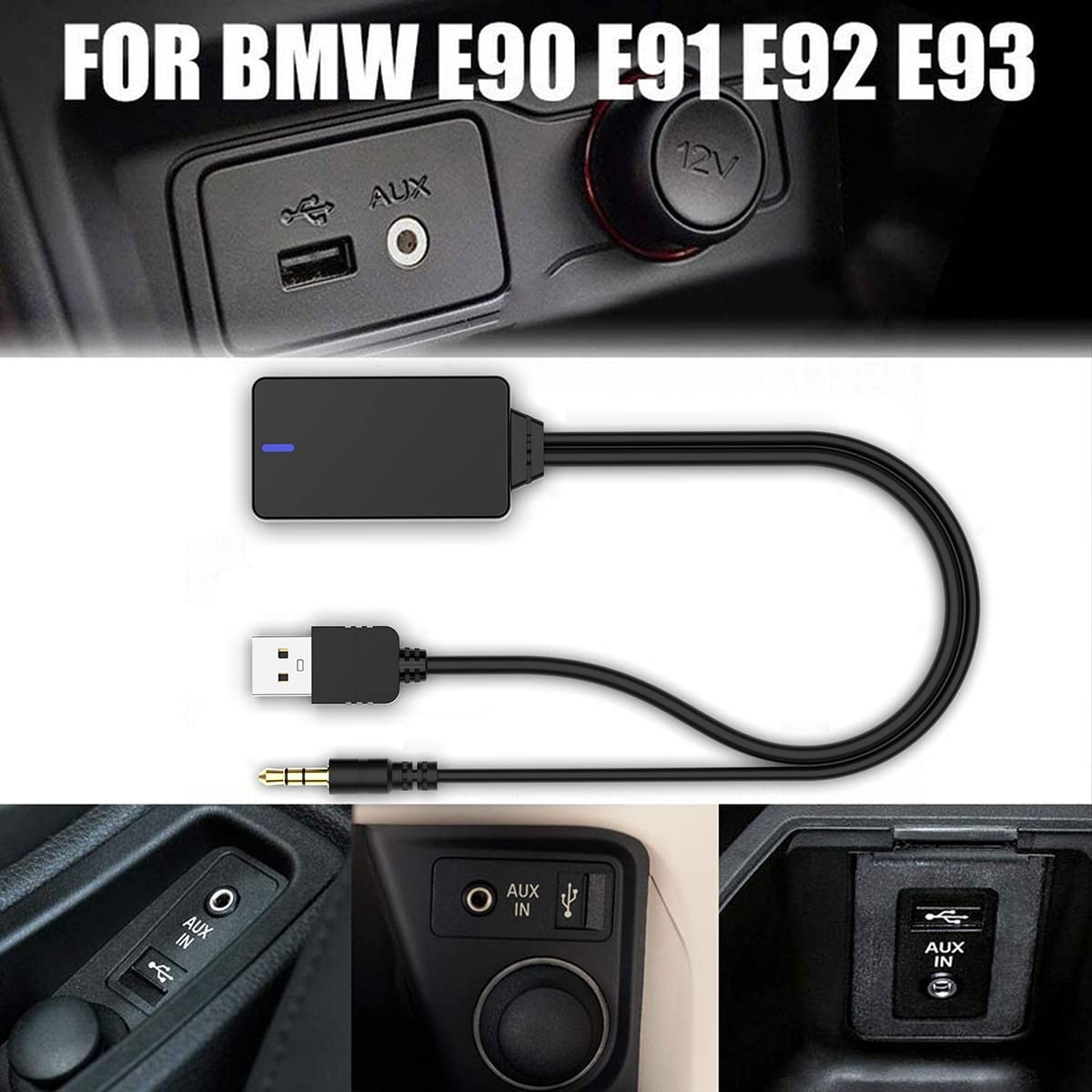 Wireless Bluetooth Music Receiver Adapter for BMW E90 E91 E92 E93 - AUX USB Stre