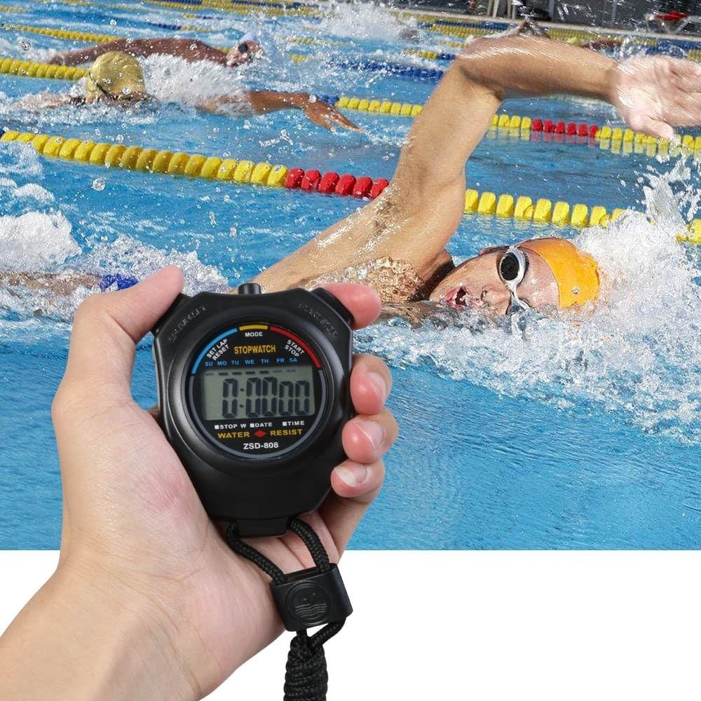 Silent & Portable Digital Stopwatch Timer + Whistle - Perfect for Coaching