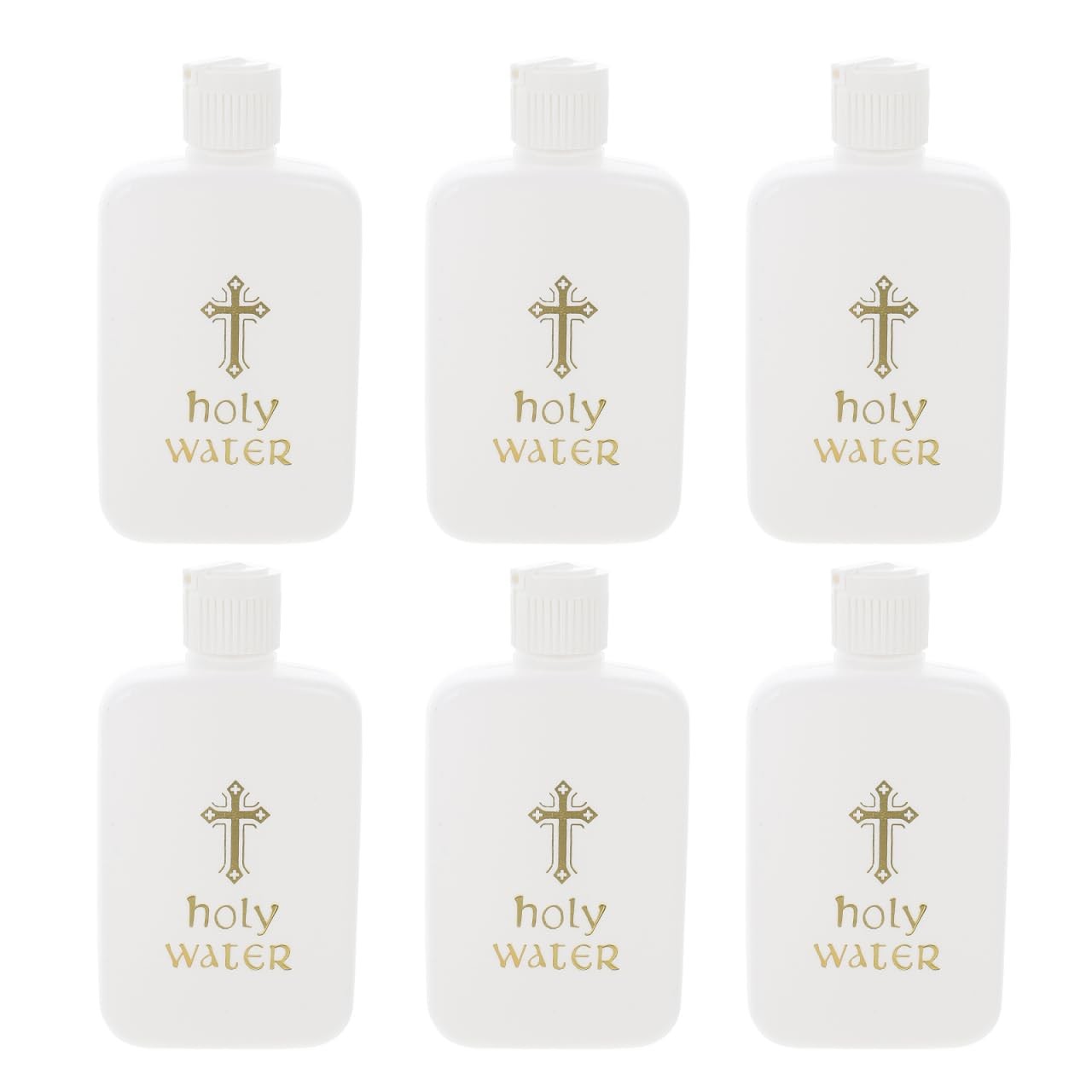 Holy Water Bottles 3.4oz 100ml Container Empty With Gold Cross 6 PCS