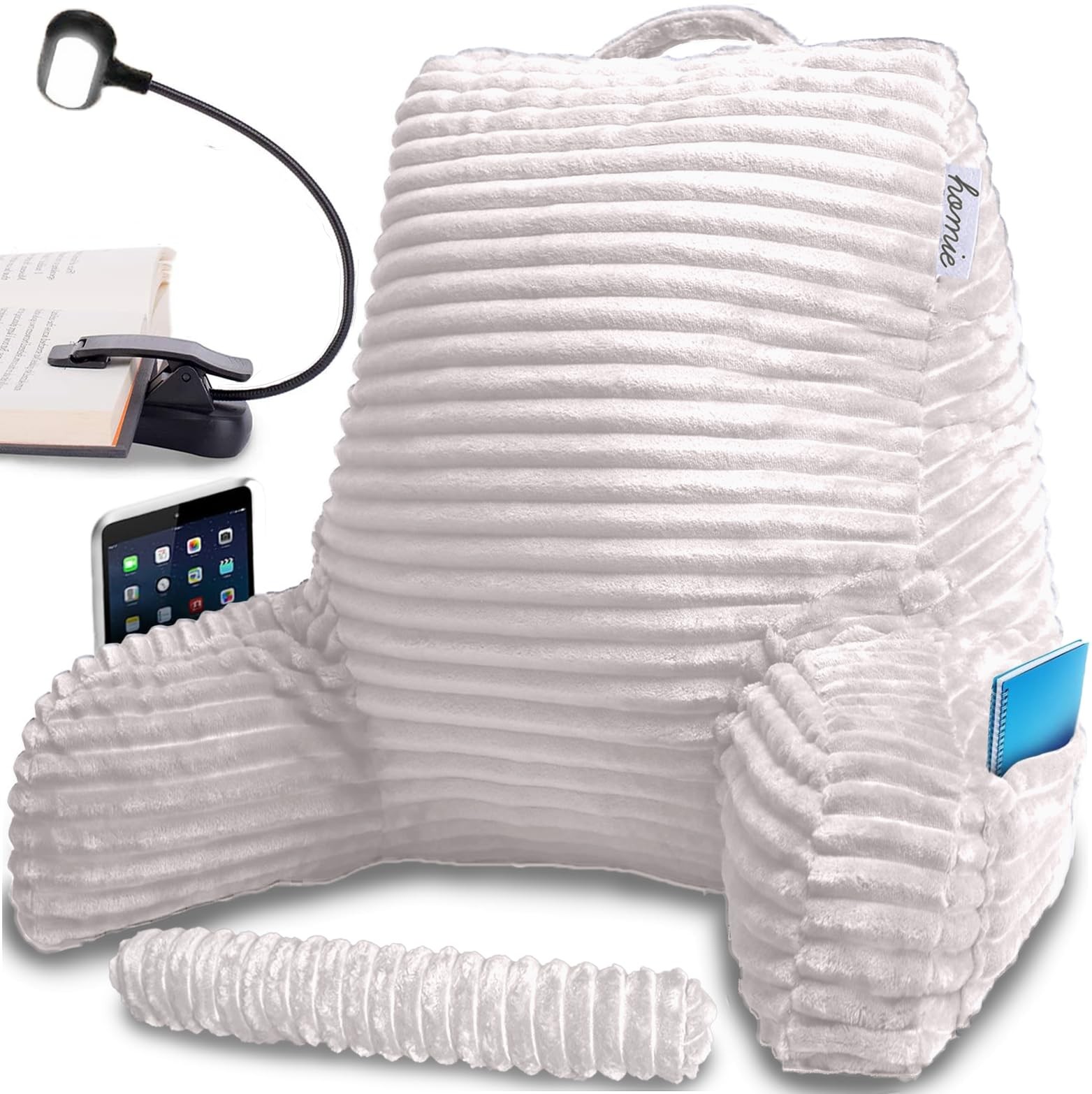 Reading Pillow with Reading Light and Wrist , Has Arm Rests, and Back for Bed...