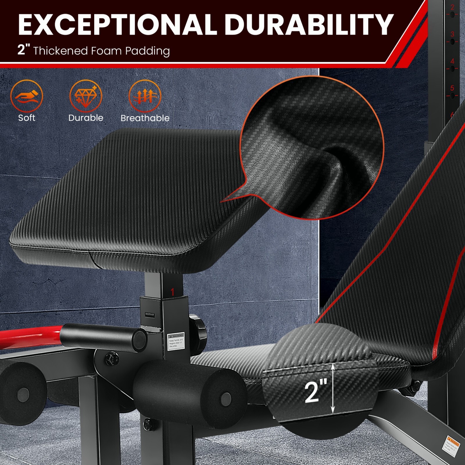 Adjustable Weight Bench, 900LBS Multi-functional Bench Press Set with Squat Rack