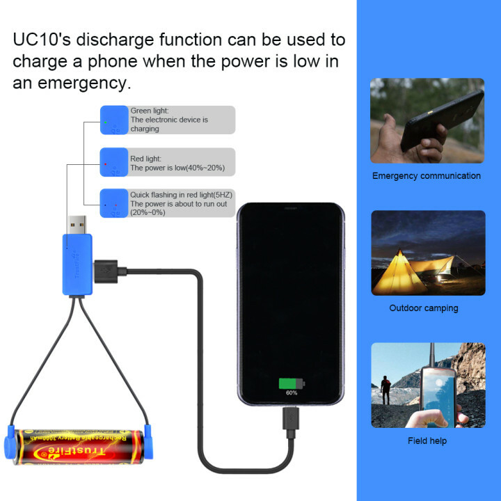 Magnetic USB Charger fr 16500/14500/26650/16340 Lithium Li-Ion Battery Universal