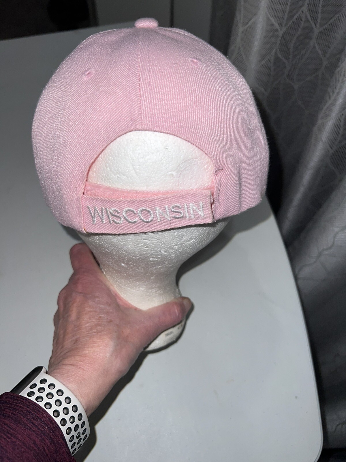 Wisconsin Dells Waterpark Capital Pink Hat Cap w/ Black/ White Accent/Hook Loop
