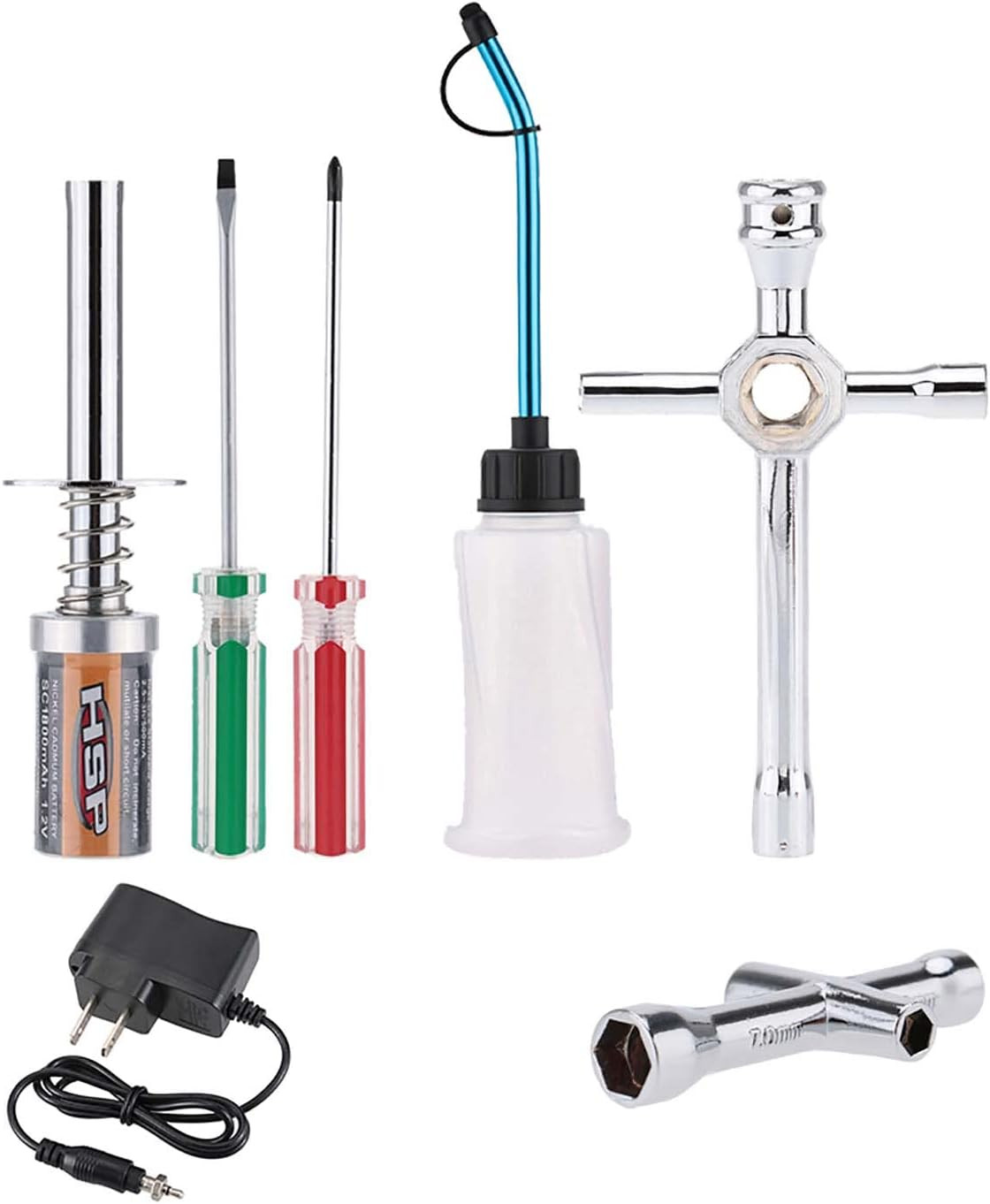 Nitro Starter Glow Plug Igniter Charger Tools Fuel Bottle Combo for Redcat HSP N