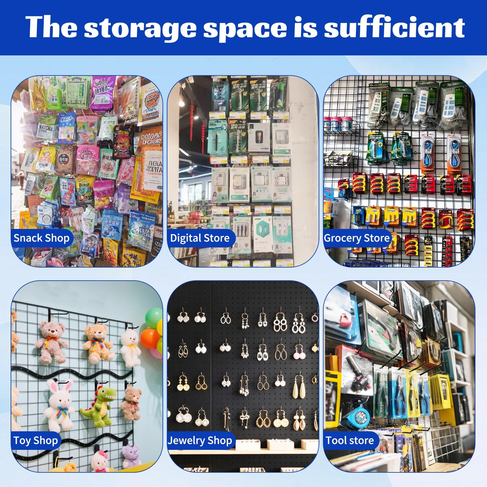 Gridwall Hooks 4 inch40pcs Display Hooks for Grid Wall PanelMetal Grid Wall A...