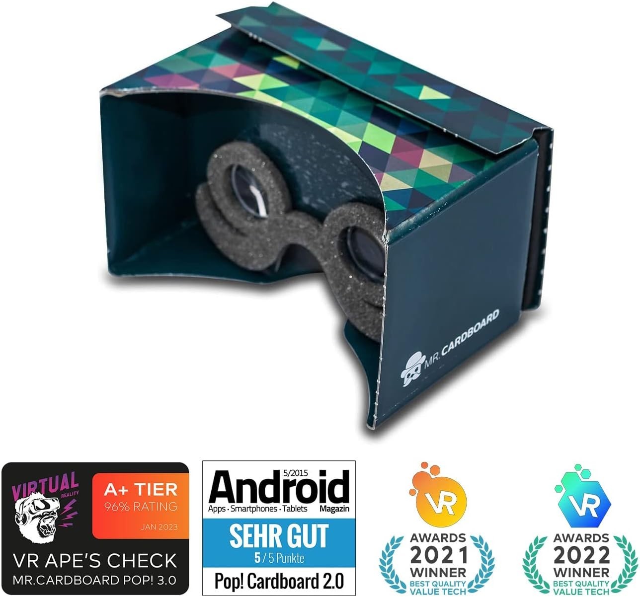 Universal Google Cardboard VR Goggles: Includes Cushion & Sweatproof Features