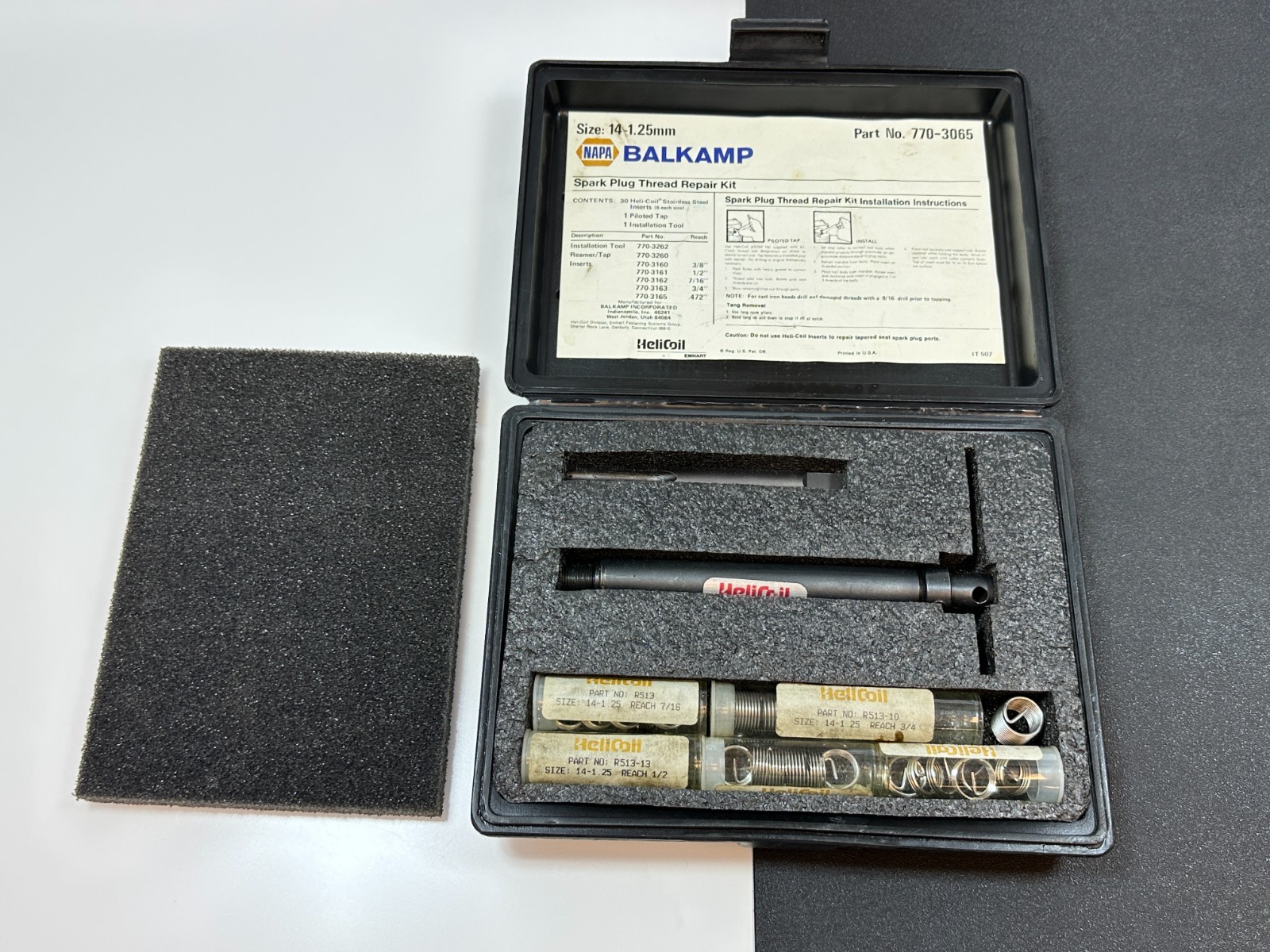 NAPA Balkamp HeliCoil Spark Plug Thread Repair Insert Kit 14-1.25mm - 770-3065