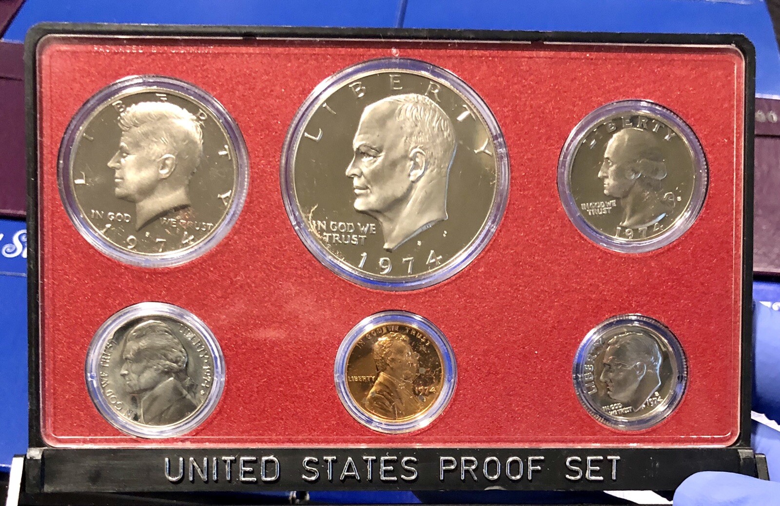 1974-S UNITED STATES PROOF SET WITH EISENHOWER SILVER DOLLAR AND OGP