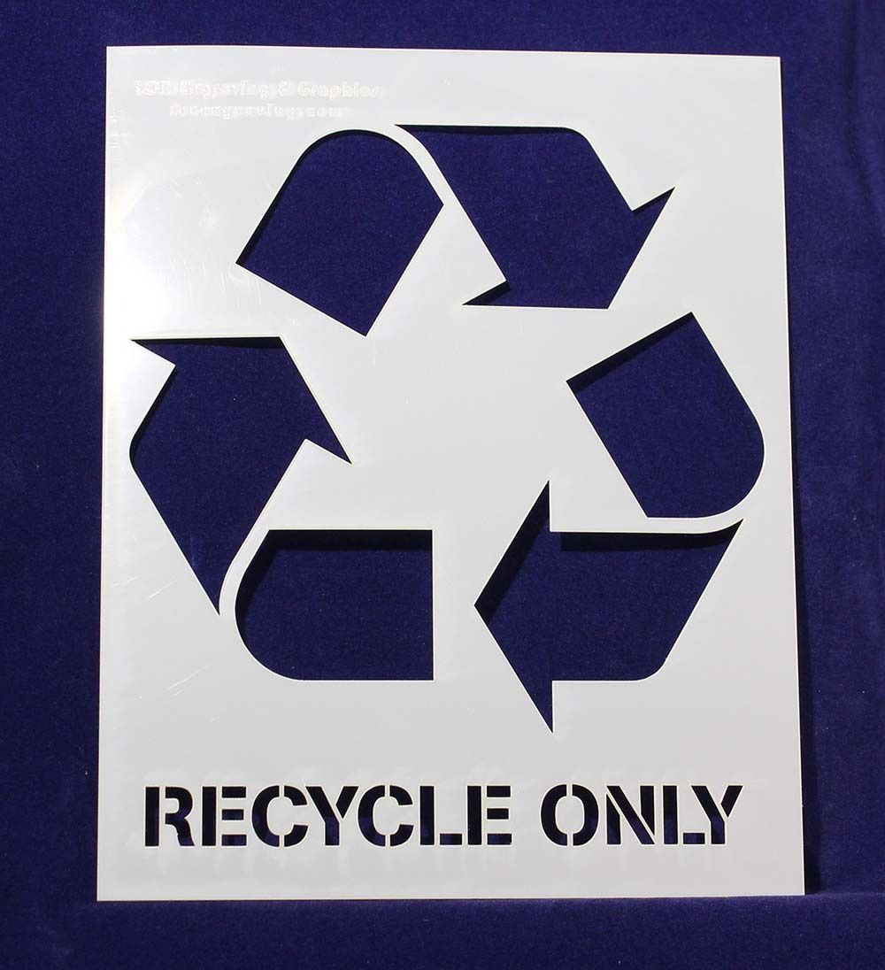 Recycle-Trash Stencils-With Words 2 Pc Set- 8 x 10 Inches-14 Mil Mylar