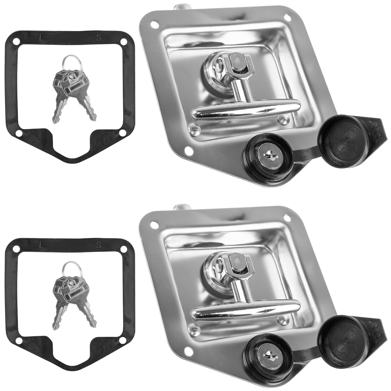Loksun 2Pcs Truck Tool Box Latch Replacement, Stainless Steel chrome