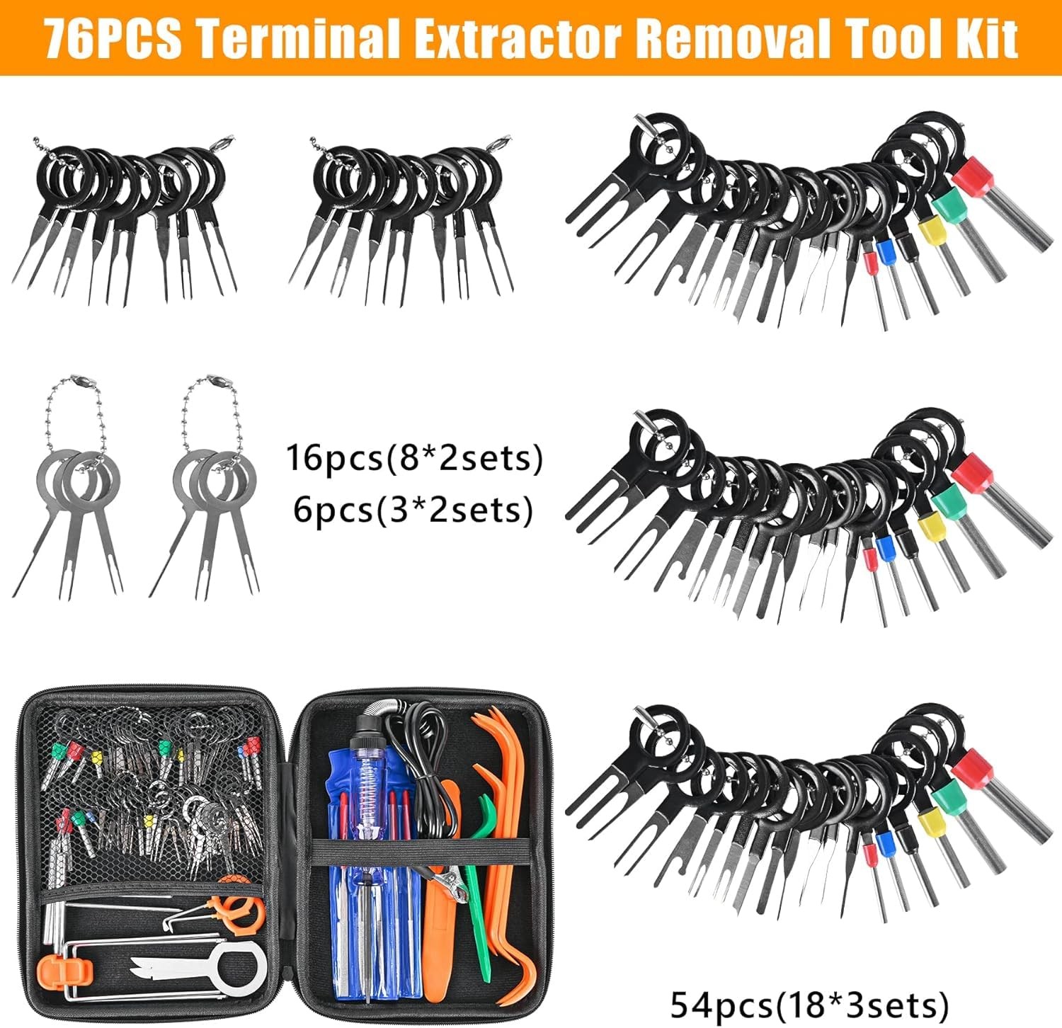Terminal Removal Tool Kit 96 Pcs Depinning Electrical Connector 96 PCS