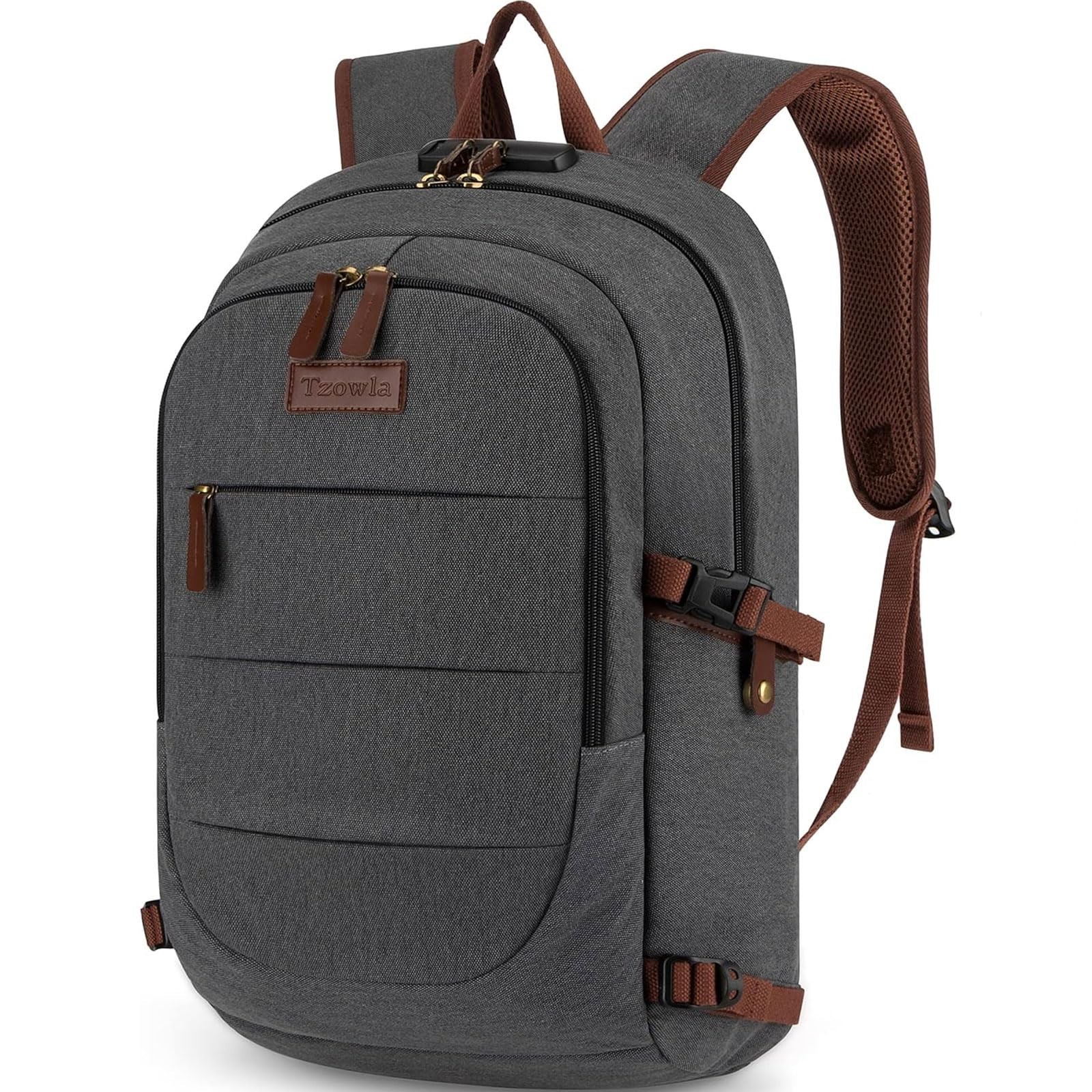 Tzowla Canvas Laptop Backpack-Anti Theft Bag for Men Women,Rucksack Fits 15.6...