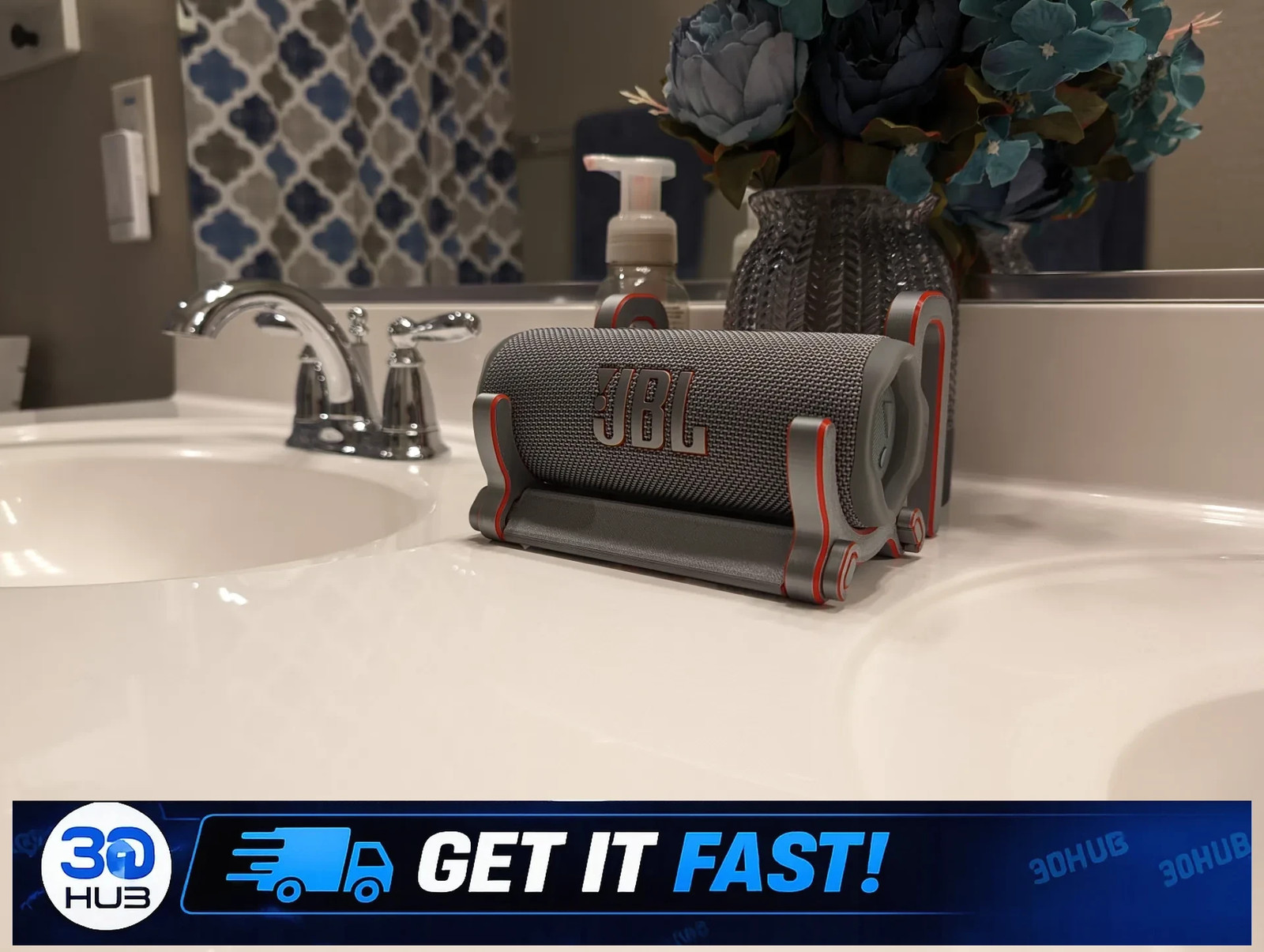 JBL Flip 6 Speaker Stand - Bathroom Mount - Black