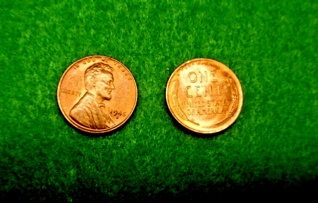 1945-S Lincoln Wheat Cent BU Red Not Gem But A Nice US Coin Free Shipping