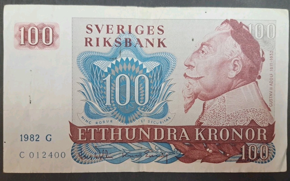 1982 Sweden 100 Kronor P54c, G-C012400.