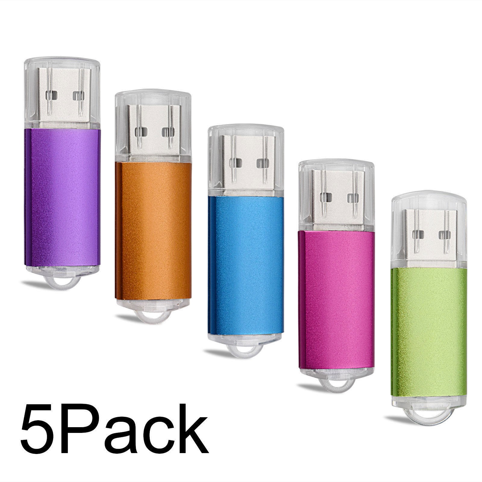 5PCS Mini USB2.0 Flash Drive Multicolor 1-32GB Portable Memory Storage Pen Drive