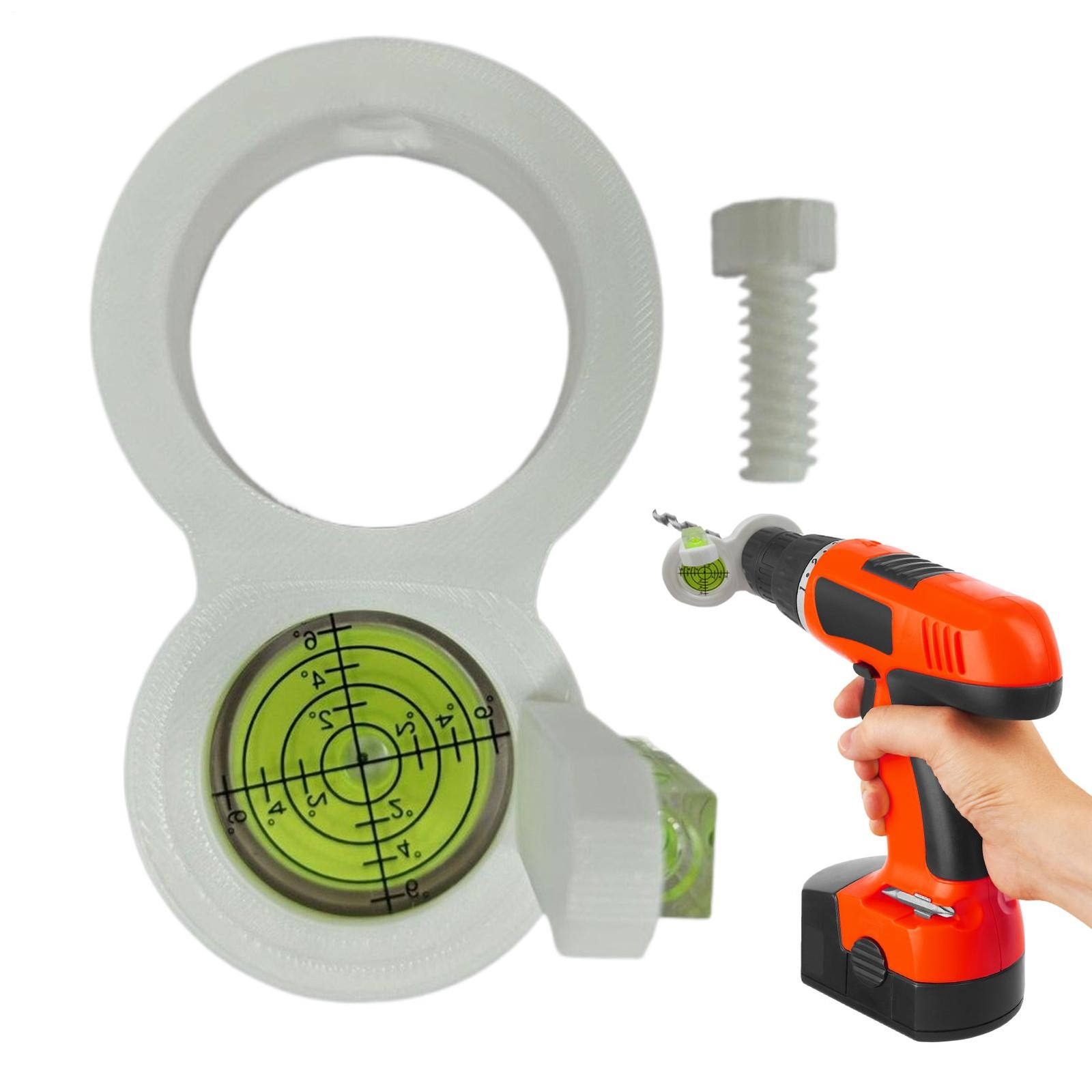 Drill Level Portable Compact Small Circular Bubble Level for Woodworking