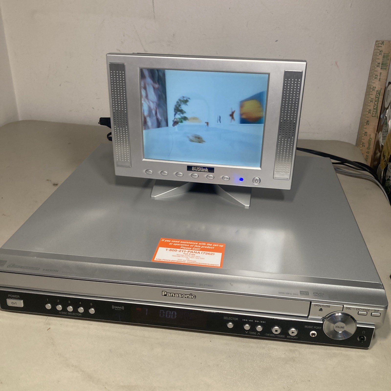 Panasonic SA-PT650 DVD 5 Disc Home Theater System Works NO REMOTE