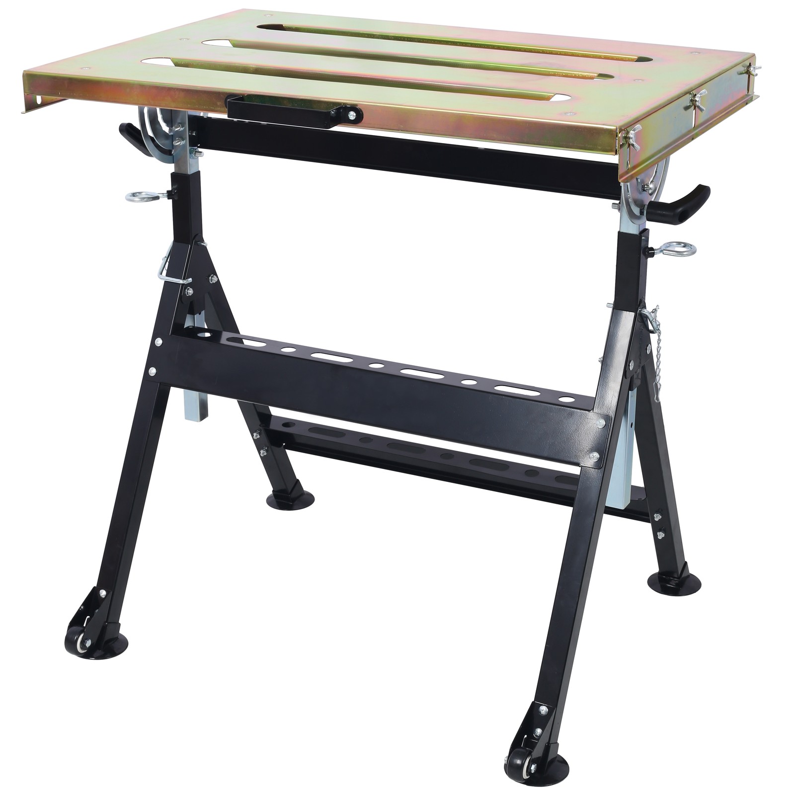 Welding Table 30"x20", 400lbs Load Capacity on Wheels, Foldable & Adjustable