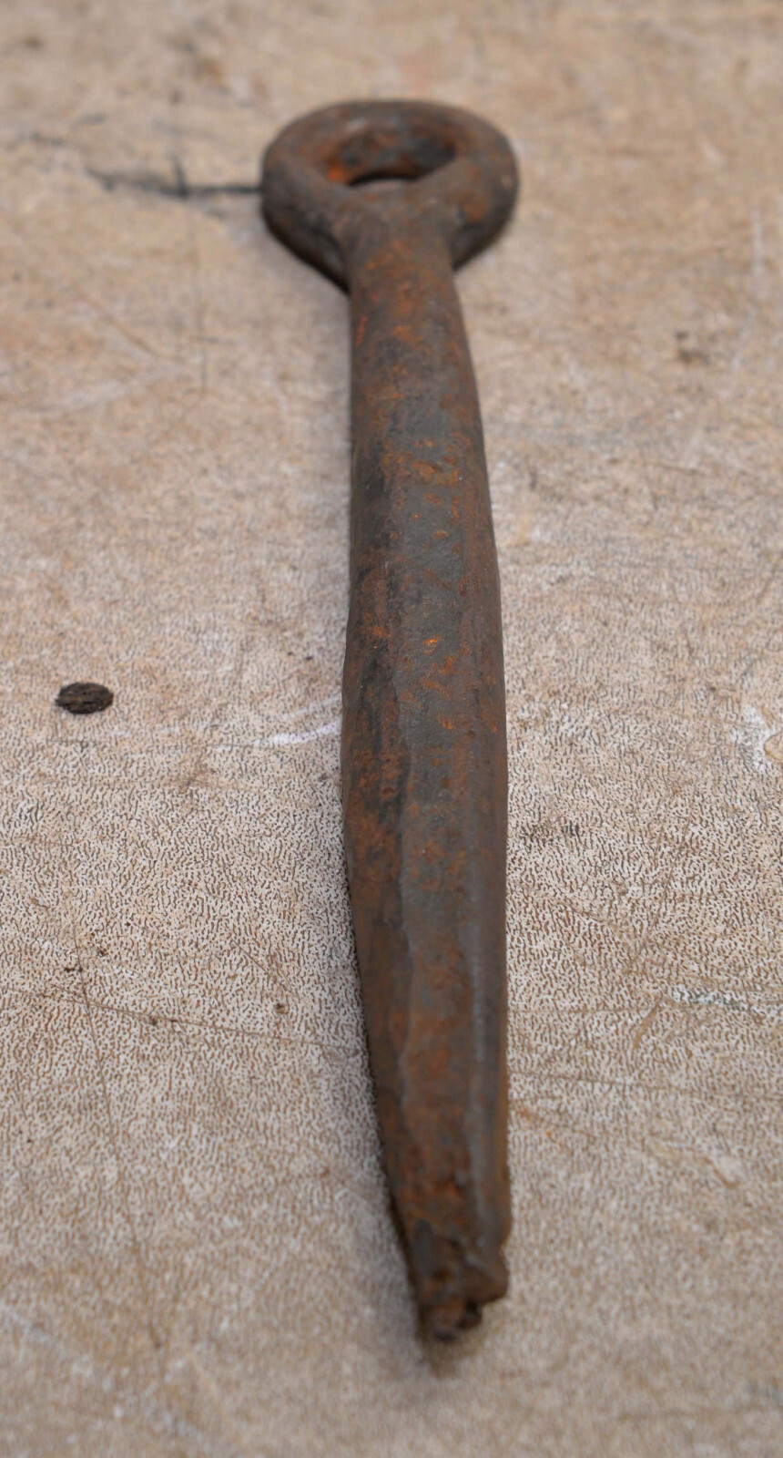 Antique field dug roman blacksmith forged steel ship sounding weight collectible