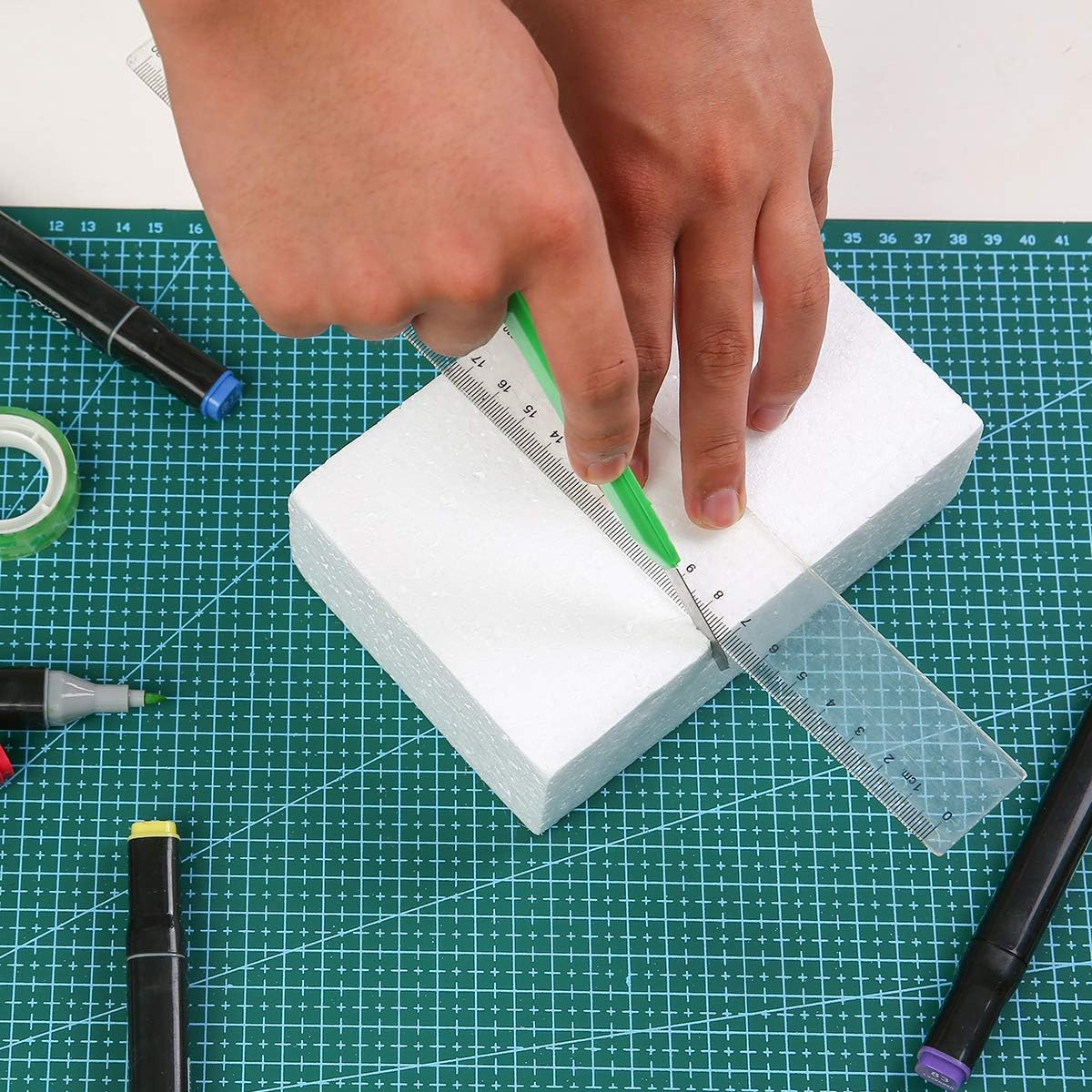 8 Pack Craft Foam Blocks 6X4X2In Polystyrene Brick Rectangle for Arts School Pro