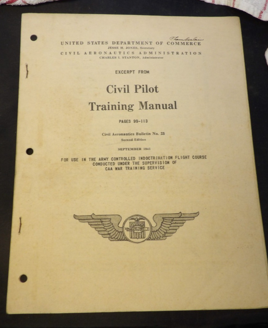 Civil Pilot Training Manual Excerpt- 1941 United States Dept of Commerce