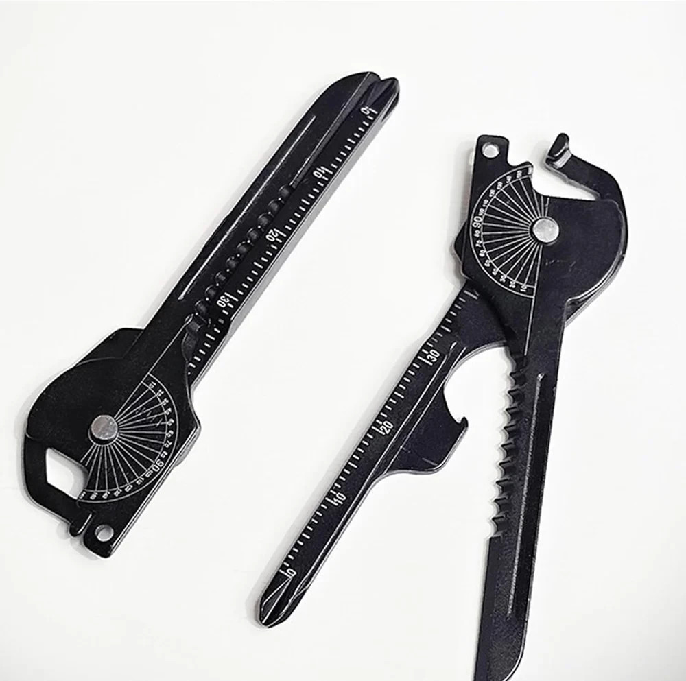 8-in-1 Multifunctional Keychain Folding Pliers Screwdriver Bottle Opener, Black