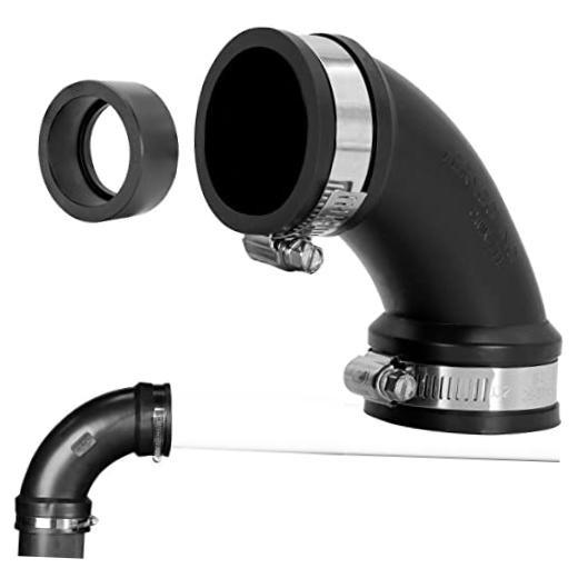 1.5" Flexible PVC 90-Degree Elbow Includes Optional 1.25" Reducer Bushing for