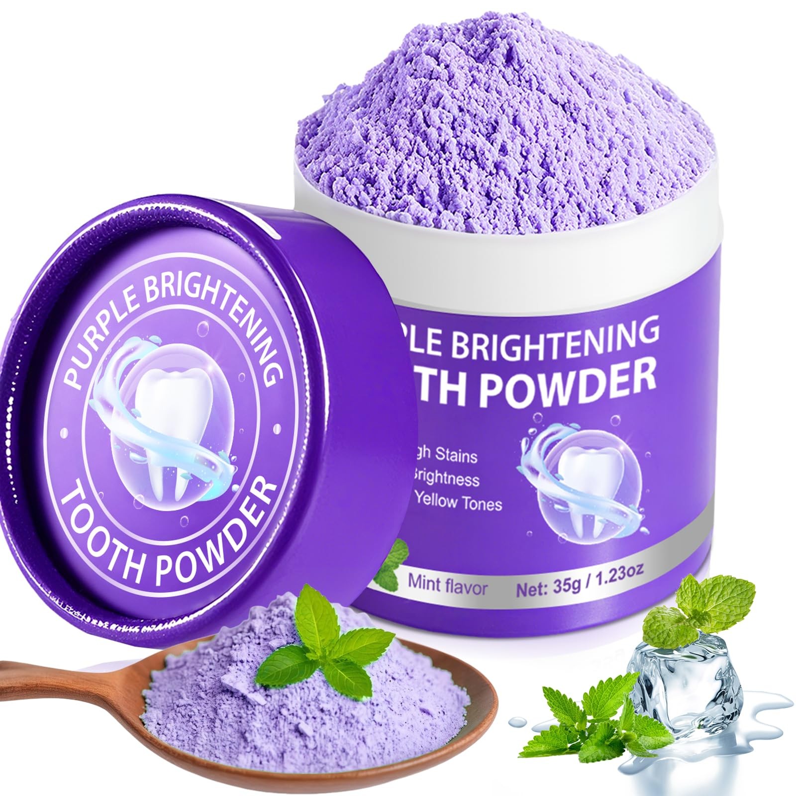 Teeth Whitening Powder - Purple Brightening - 1.23 Ounce (Pack of 1)