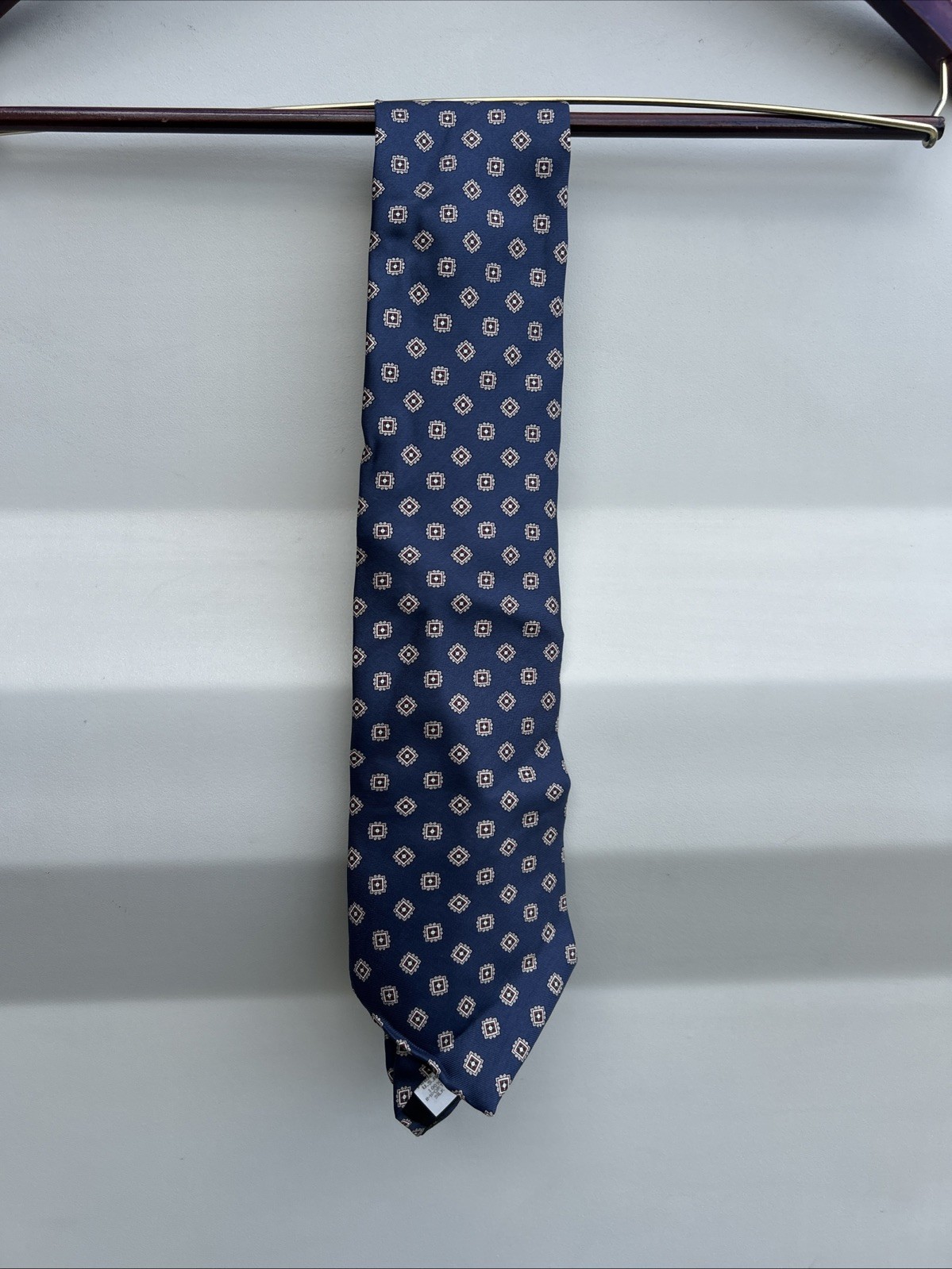 Navy Red Light Blue Squares Wembley Silks Classic Formal Men's NeckTie
