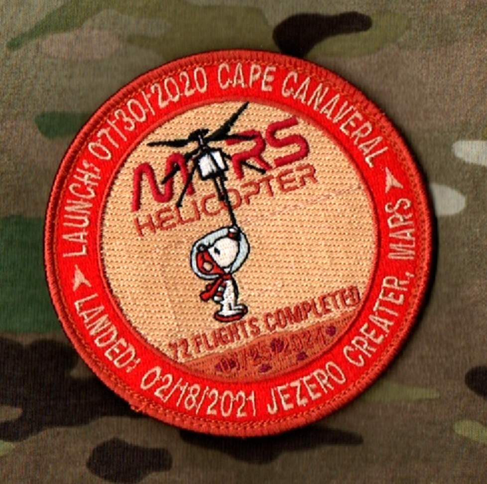 NASA JPL 02/18/2021 SNOOPY MARS HELICOPTER 72 FLIGHTS COMPLETION vêlkrö PATCH