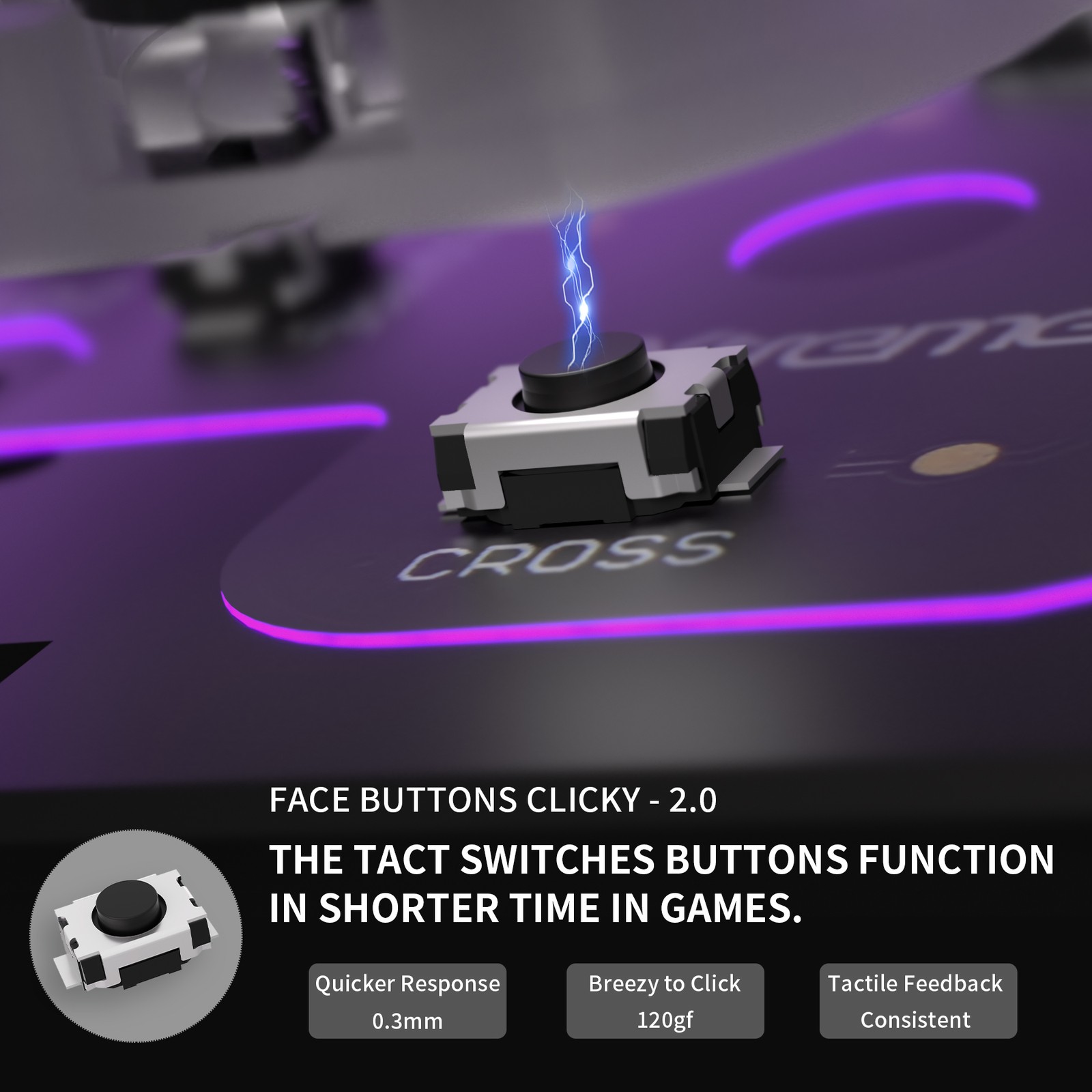 eXtremeRate Face Clicky Kit for PS5 Controller BDM-030/040/050/060 Face Buttons