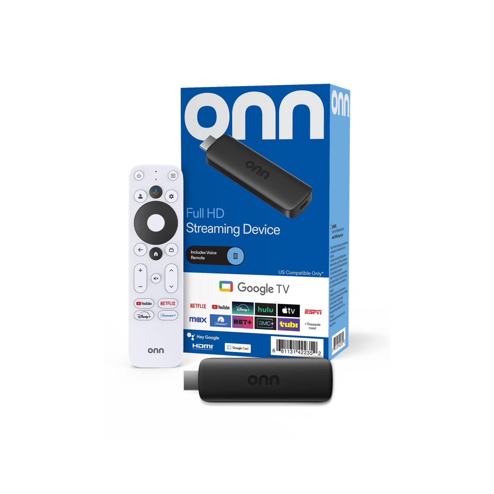 Onn Full HD Streaming Device Google TV - Fast Streaming 8GB Storage 1.5GB RAM